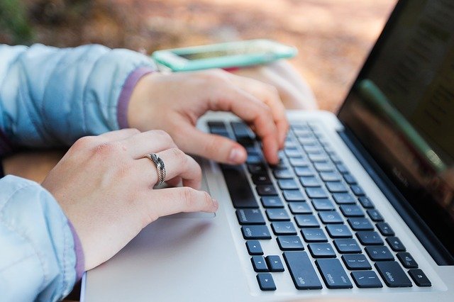 hands laptop